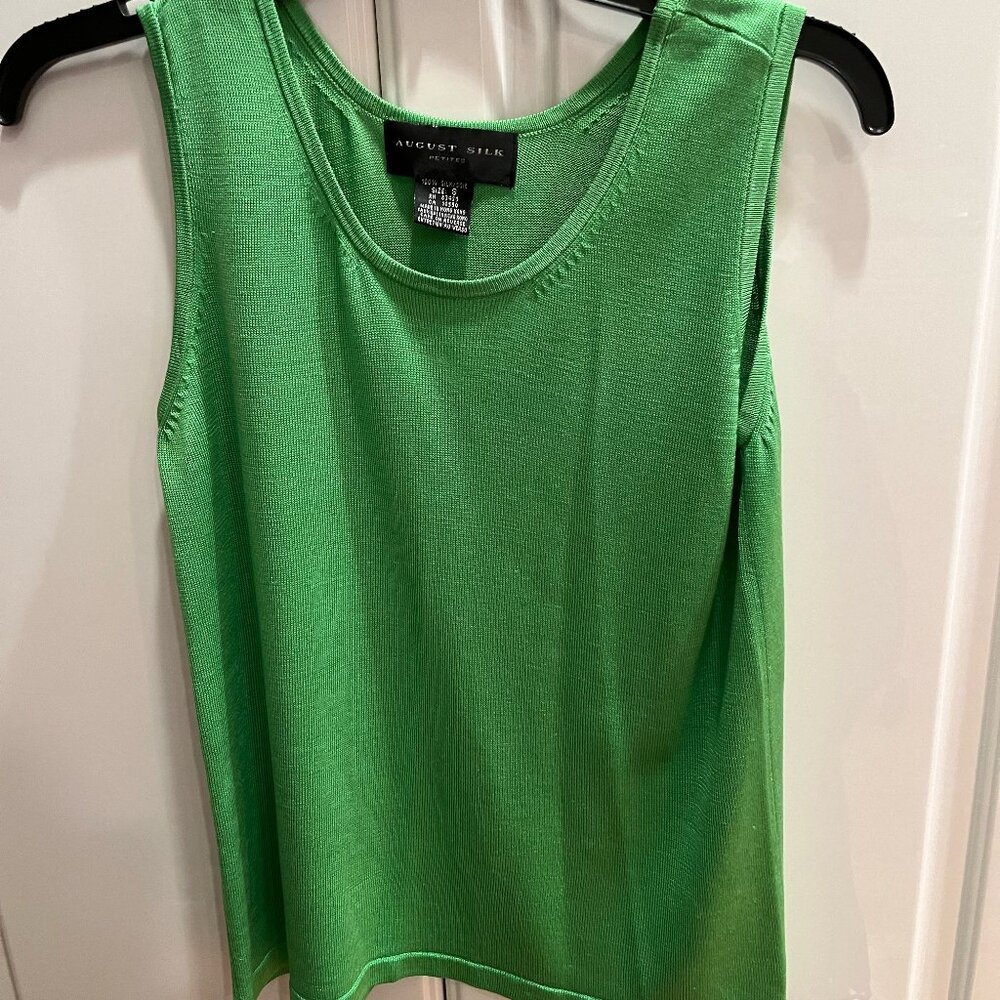 Beautiful lime green silk knit tank top